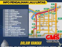 Antisipasi Kemacetan, Satlantas Polres Mojokerto Kota Terapkan Rekayasa Lalu Lintas untuk Gerak Jalan Mojokerto Suroboyo (GMS)