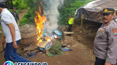 Polsek Trowulan Bongkar Lokasi yang Diduga Tempat Judi Sabung Ayam di Desa Temon