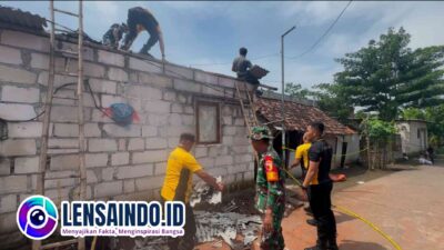 Polres Mojokerto dan TNI Bantu Renovasi Rumah Warga Terdampak Ledakan di Puri Mojokerto
