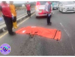 Kurang Fokus, Pengendara Motor Tewas Tabrak Truk Dinas di Jembatan Mertex
