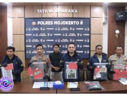 Satreskrim Polres Mojokerto Tangkap Tiga Terduga Penadah Motor Hasil Curian